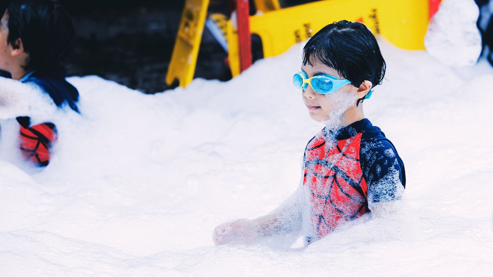 Kid in foam